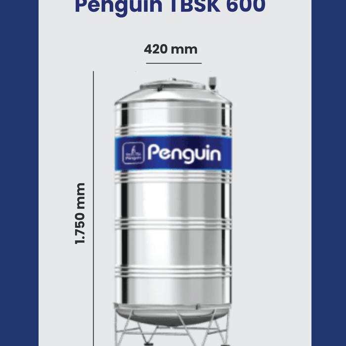 Tangki Air Stainless Steel Penguin TBSK 600 1500 2000 Toren Air Penguin - TBSK 600