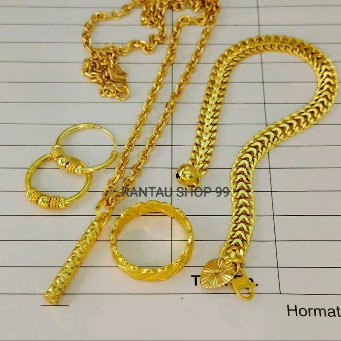 Set Perhiasan Wanita Terbaru Model Kekinian Perhiasan Dewasa Titanium 1 Set komplit, Perhiasan