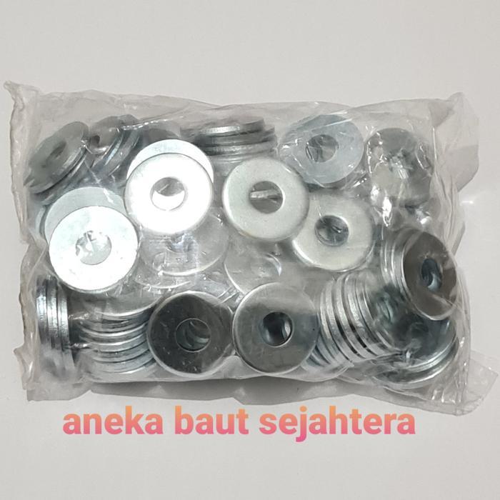 "New" Ring Plat M6 Lebar Tebal Putih