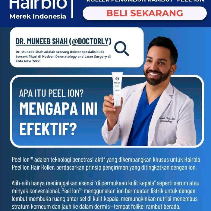 Hairbio Roller Penumbuh Rambut Peel Ion Merek Indonesia Merangsang Pertumbuhan Rambut 5 Kali Lebih