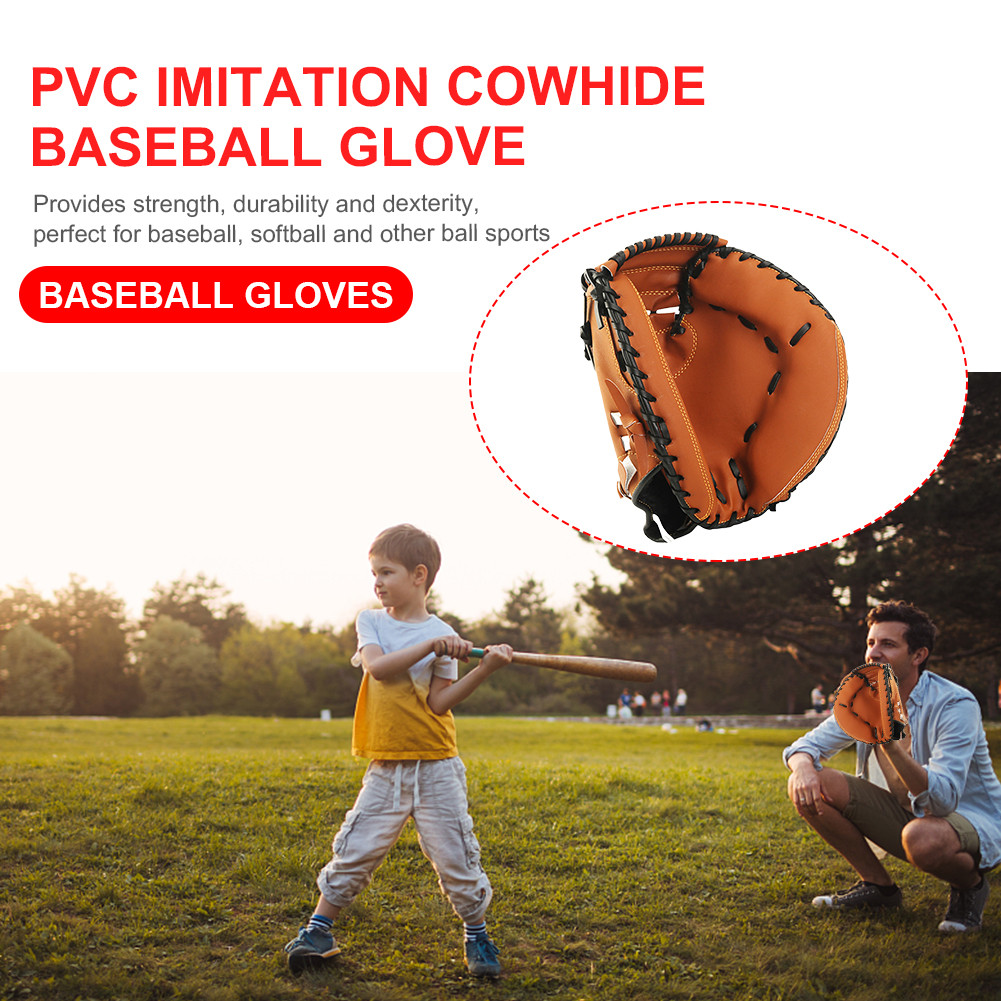 Baseball Glove PU Leather Baseball Mitt Thicken Baseball Fielding Glove Wear-resistant Softball