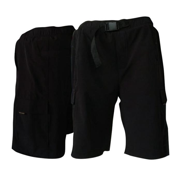 ASLI Emba Classic - Acces Celana Pendek Pria Cargo Warna Black READY STOCK