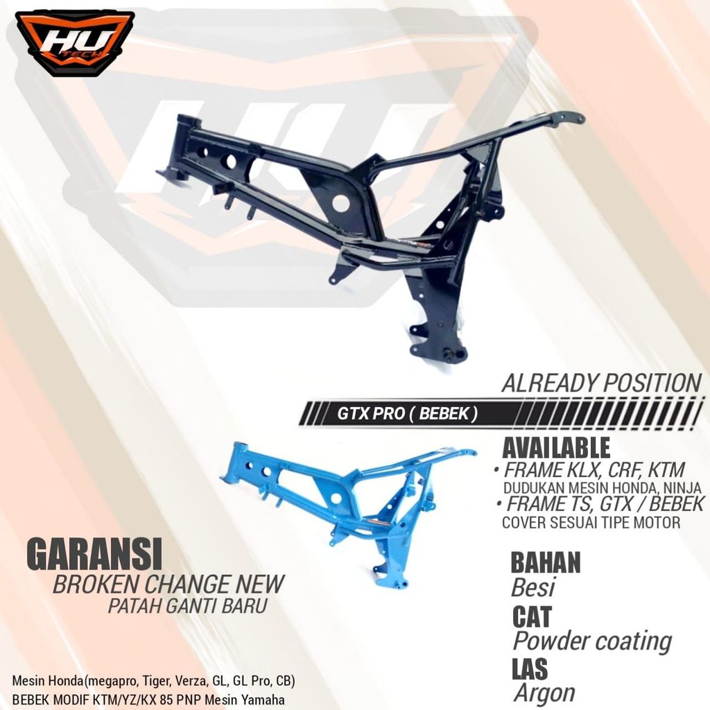 FRAME RANGKA TRAIL BEBEK MODIF GTX YZ KX KTM 85 KLX MESIN YAMAHA HONDA & NINJA