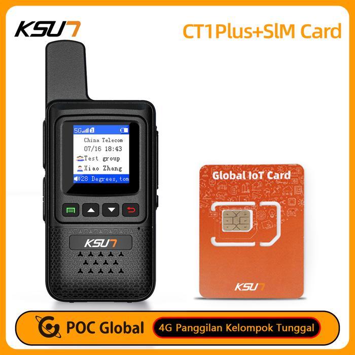 KSUN KSW WALKIE TALKIE ct1plus POC Global HT jarak jauh 1000km Termasuk kartu