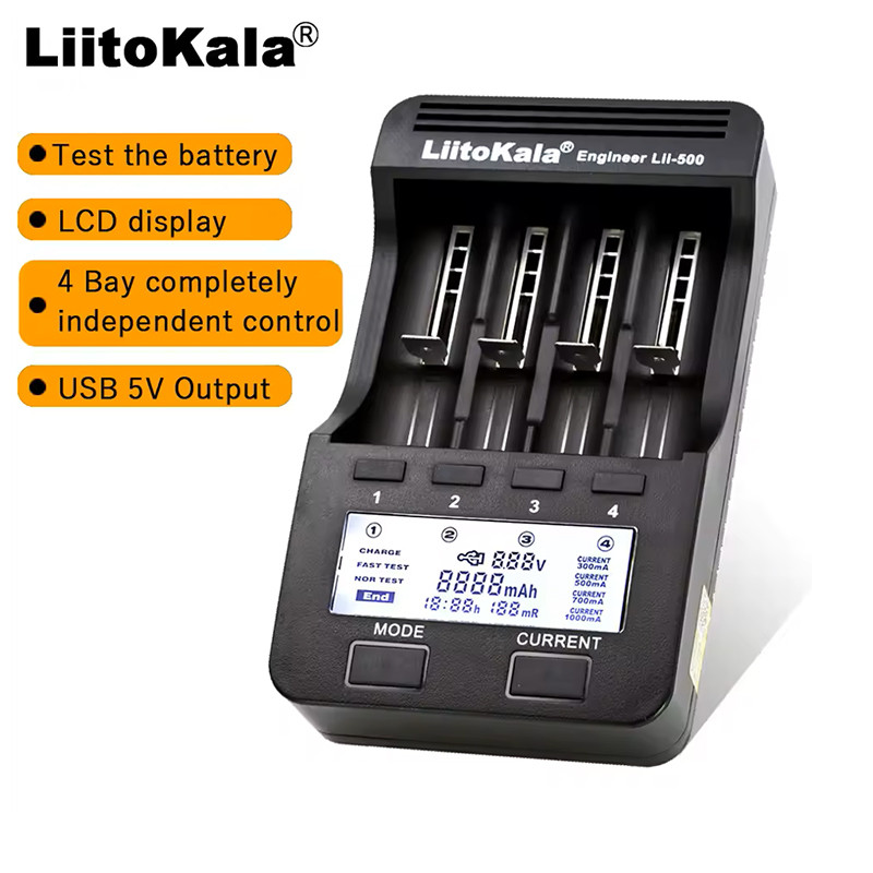Liitokala Lii-M4S Lii-M4 Lii-500 Lii-600 Lii-500S inteligentna ladowarka LCD z funkcja wykrywania