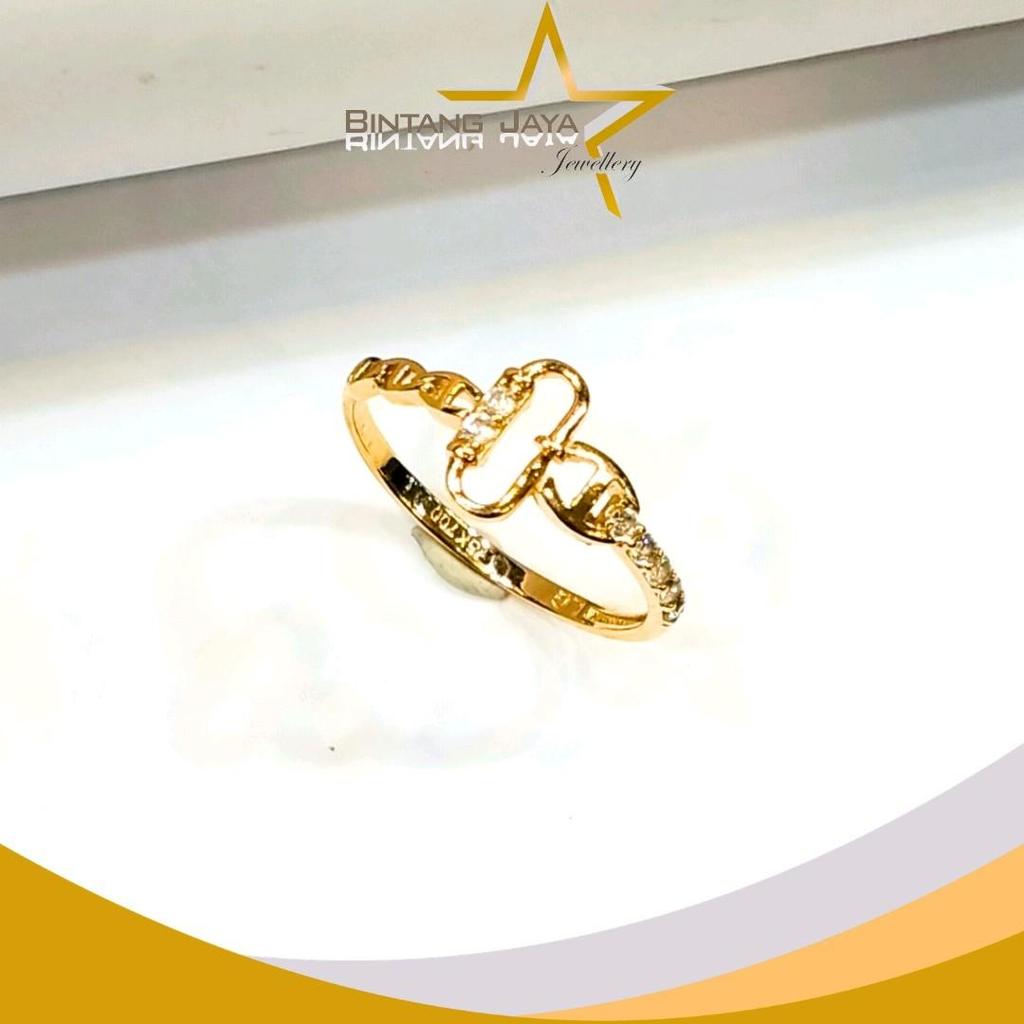 Cincin Emas HRM's Mata Putih - Kadar 16K - Berat 1,23gr - Size 12.5 (LJ)