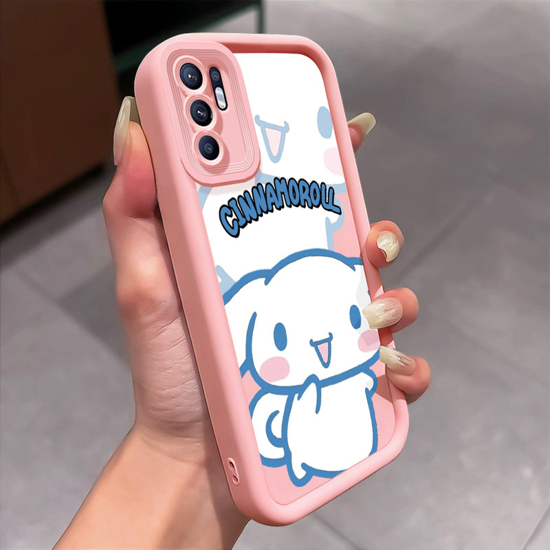 Casing Hp untuk OPPO Reno 6 4G Reno 6 5G Case kelinci putih lucu Kasing silikon Cesing pembungkus pe
