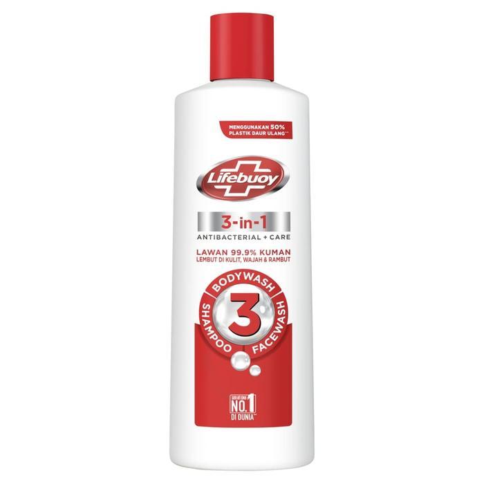 Lifebuoy 3-in-1 Body Wash Shampoo Handwash Botol 250ml Multipack