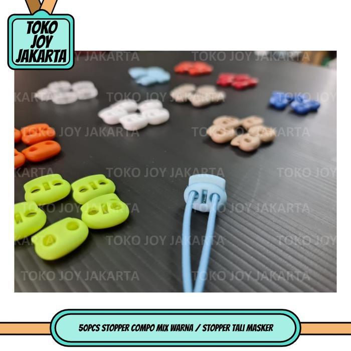 50pcs Stopper Compo MIX WARNA / Stopper Tali Masker