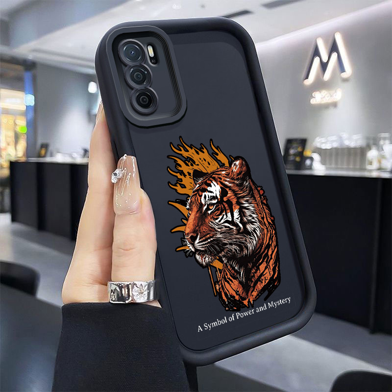 Casing Hp untuk OPPO A16 A16s A54s Case Macan Api Kasing silikon Cesing Bagus Selfie Kesing Softcase