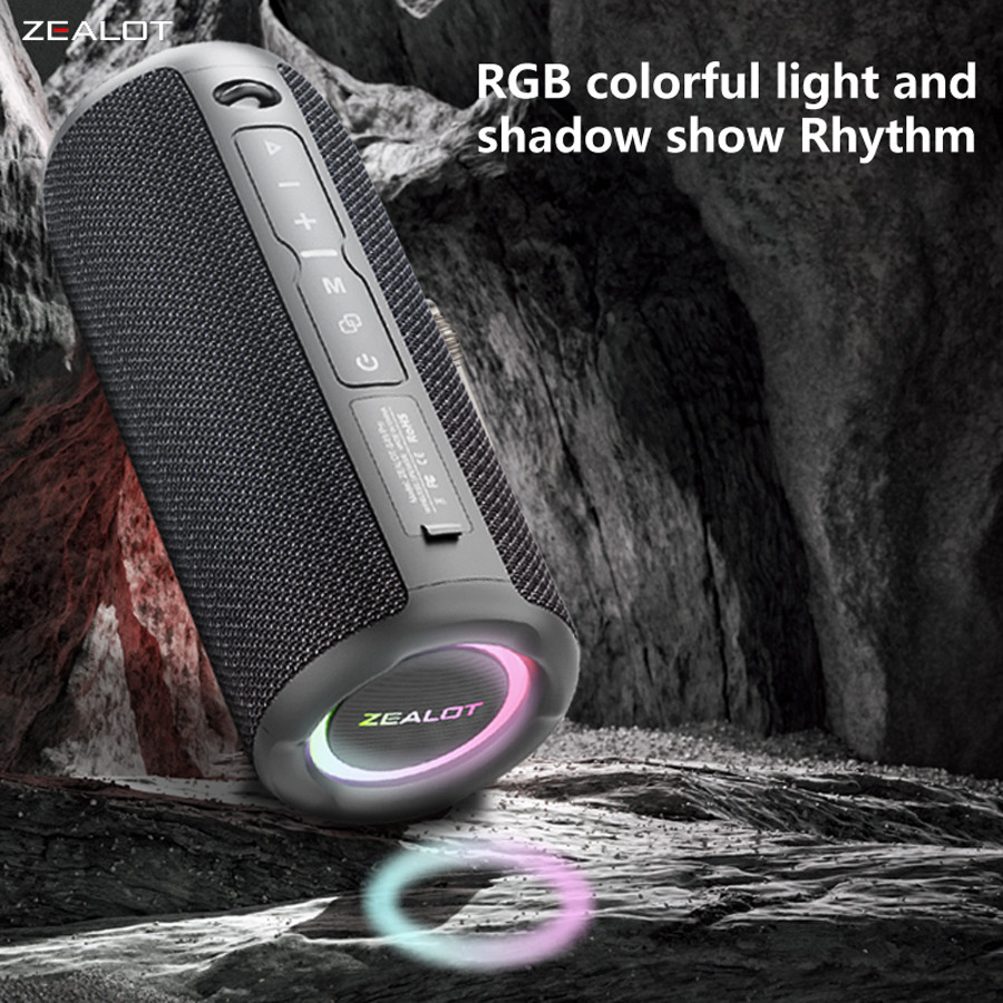 Zealot S49 pro Wireless Speaker,Outdoor Portable Subwoofer Speaker Waterproof IPX 6,, Dual