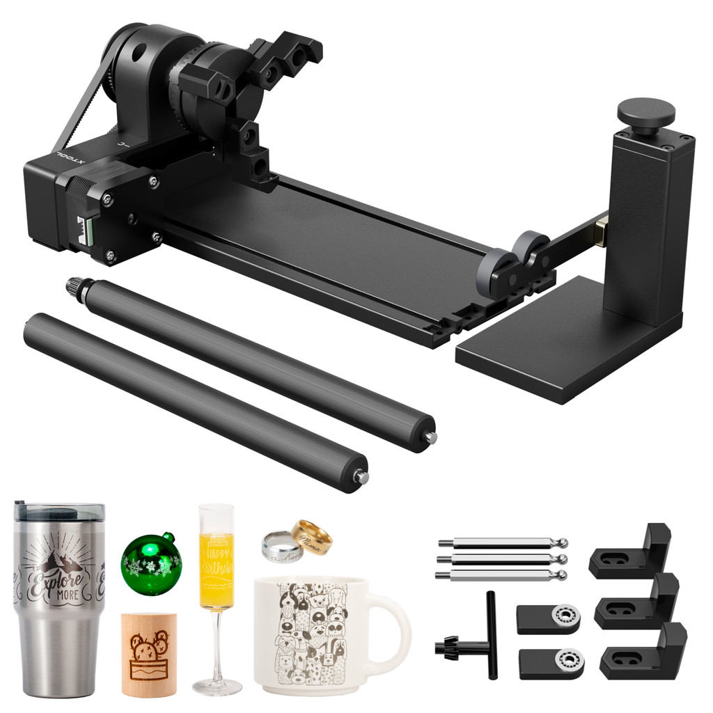 XTool RA2 Pro 4-In-1 Laser Putar untuk XTool D1 D1 Pro Perlengkapan Putar Pengukir Laser untuk Peral