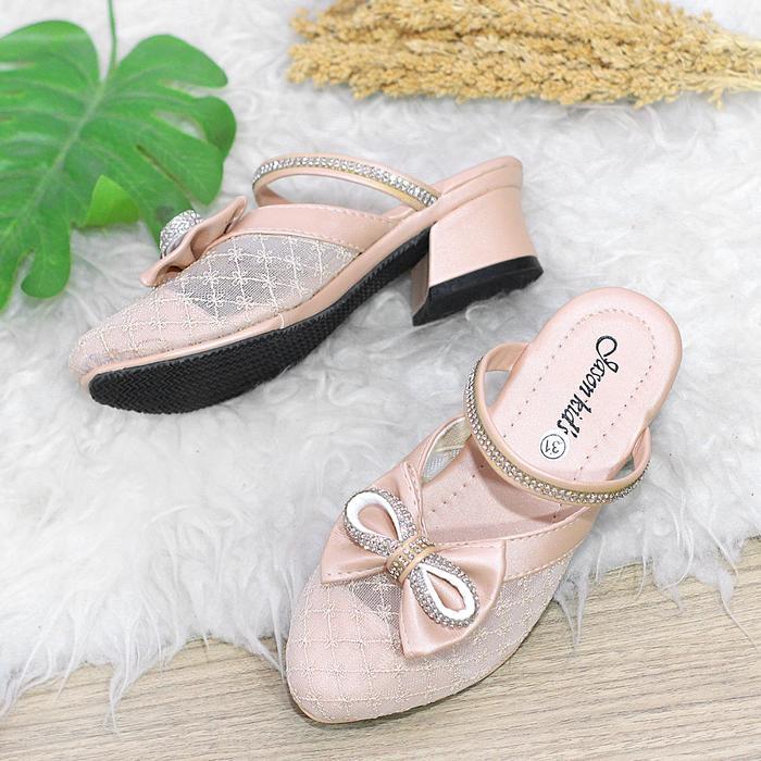 Sandal Slop Anak Hak Tahu 3Cm Pita - Talitha Pasti Ori