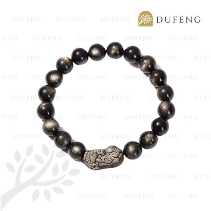 SALE Dufeng - Lucky Golden Obsidian Pixiu Bracelet