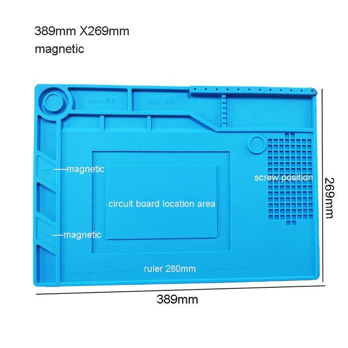 New Alas Meja Kerja Service Silicone Pad Matras Solder Tahan Panas S160
