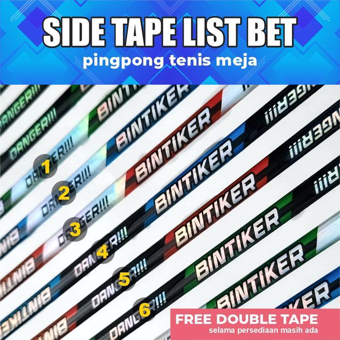 SIDE TAPE TENIS MEJA PINGPONG PELINDUNG BET BINTIKER RESIN TIMBUL LIS BET