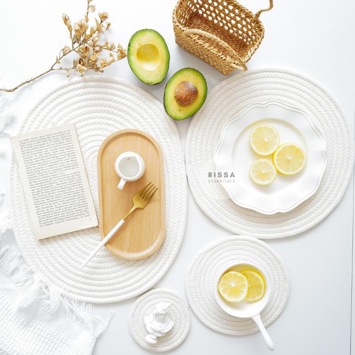 [RISSA] Tatakan Piring Gelas Solid Color Coaster Minimalis Korea Dekor Meja Ruang Makan Modern Home
