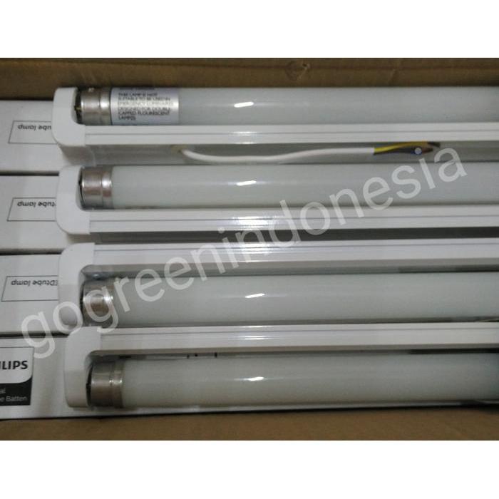 Lampu Philips Essensial LEDTUBE BATTEN T8 Ecofit 8W + Kap