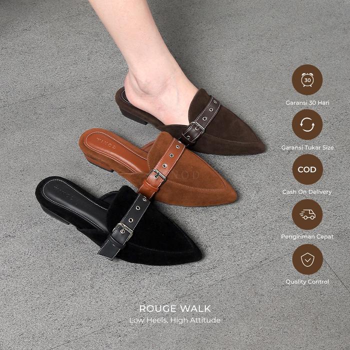 Donatello - Hera Mules Heels 2Cm Sepatu Selop Suede Sepatu Slip On Heels Wanita