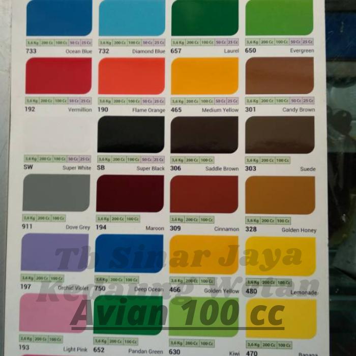 "New" AVIAN Cat Minyak Kayu Dan Besi 100cc 100 cc Kaleng Kecil Warna - MURAH