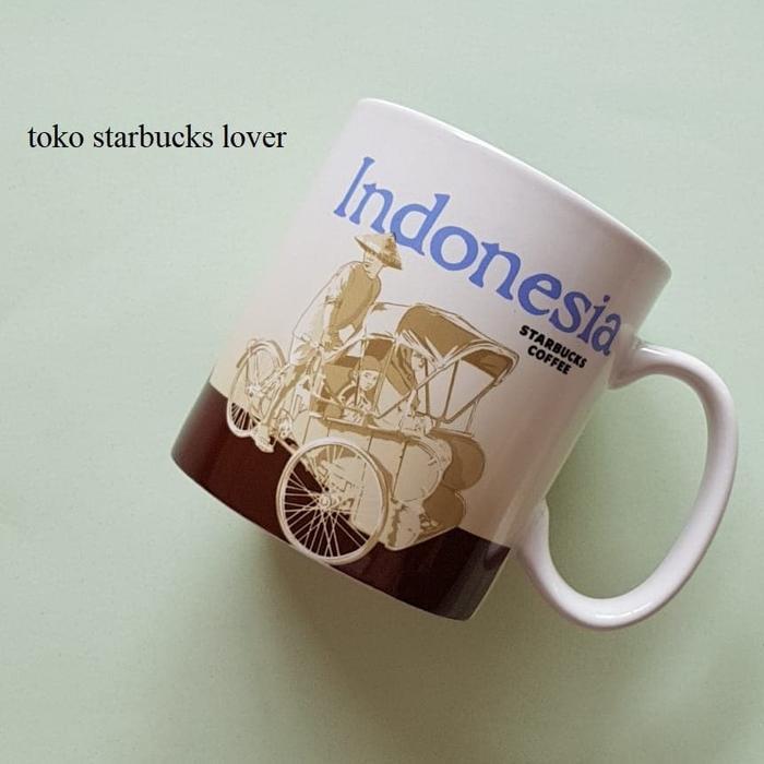 Starbucks Mug Ceramic Grande Indonesia Becak 473ml