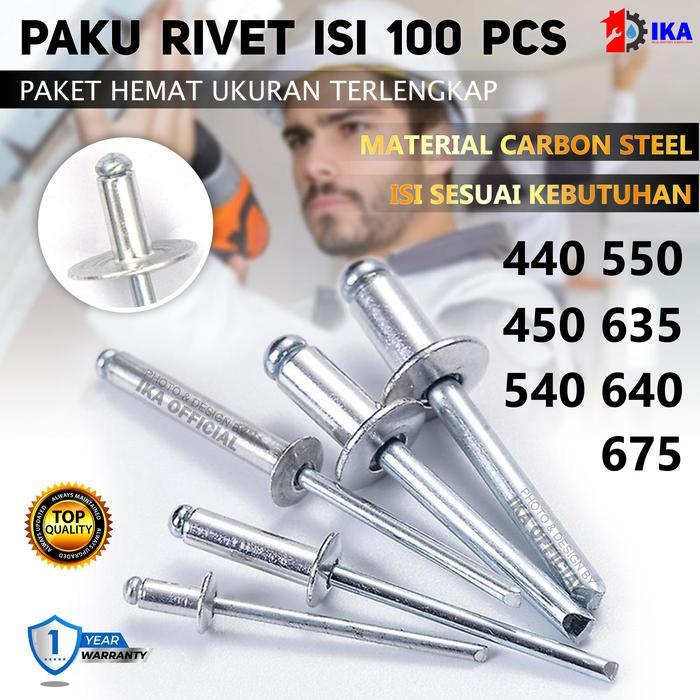 [Isi 100 pcs] Paku Rivet/Rivet Rivetti 423 429 435 440 450 529 537 540