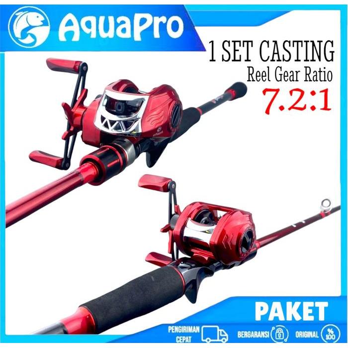 Maguro Fishing - Aquapro - 1 Set Paket Joran Pancing Kombo 1.65M 1.80M Joran Pancing Casting 2