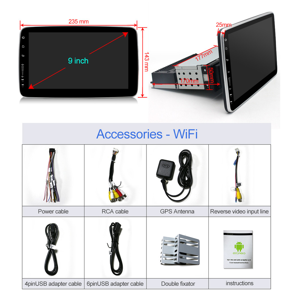 1din Rotable detachable 10 inch 8227 TS18 TS10 Android Car Radio MP3 multimedia Player GPS