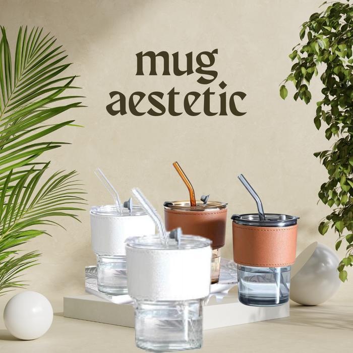 gelas kopi/mug aesthetic/mug jar/gelas kaca/mug cantik