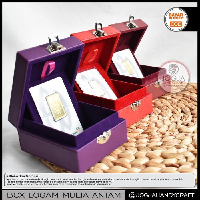 Premium Box Logam Mulia Antam Berjahit / Kotak Tempat Emas Antam