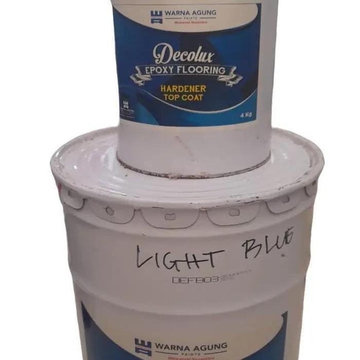 Epoxy Lantai Decolux epoxy flooring TOP COAT Light Blue 2K 20kg set