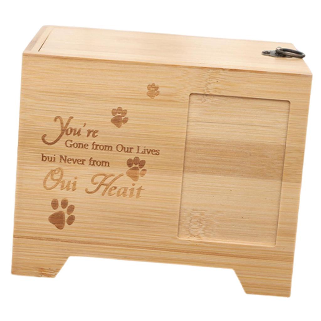 Pet Memorial Urn Pet Remembrance Container Decorative Wooden Cremation Urn