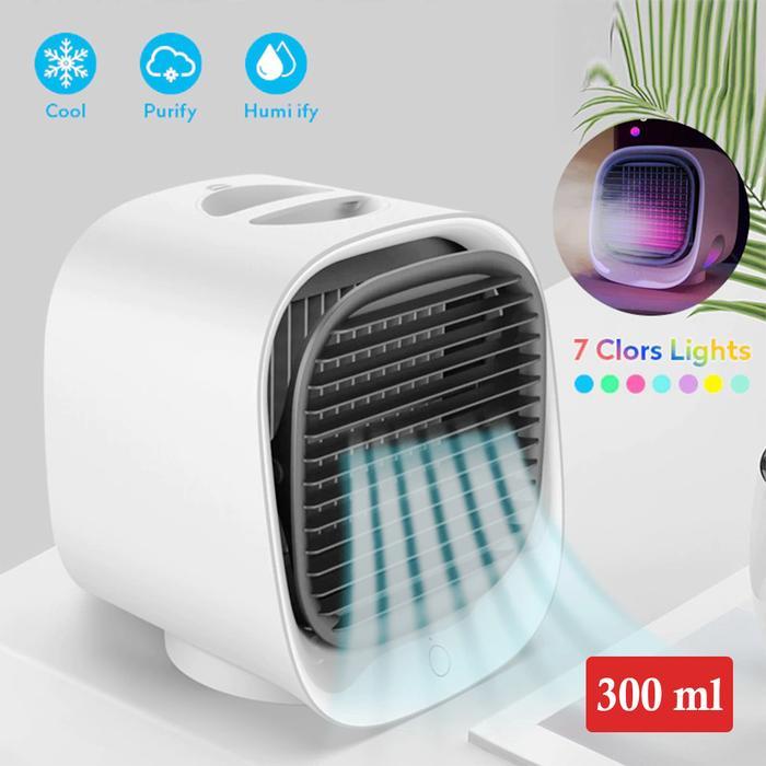 TERLARIS Air Cooler Fan Portable Kipas AC Mini Penyejuk Ruangan Kamar Tidur 300ml - M201 SALE