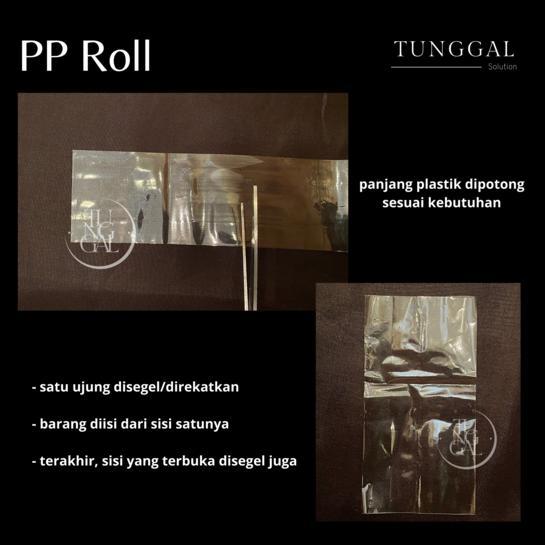 Plastik PP Roll Cap Jet - panjang 100 meter, tebal 0.05 mm : plastik laundry kiloan, plastik baju