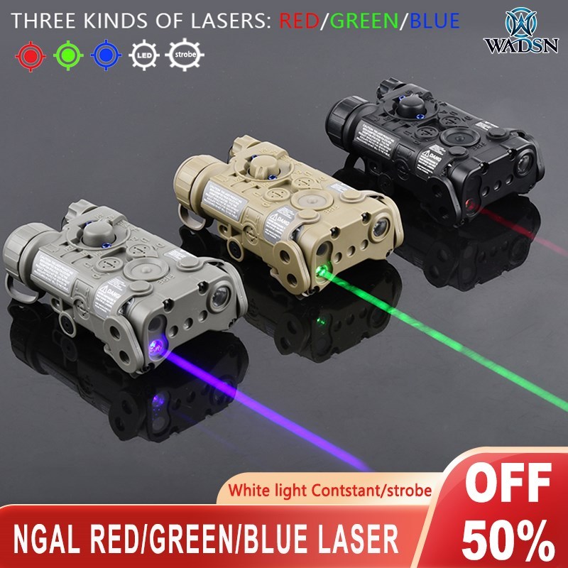 WADSN Airsoft Nylon L3 NGAL Version Next Generation Basic Aiming Laser Dual Beam Green  +Flashlight 