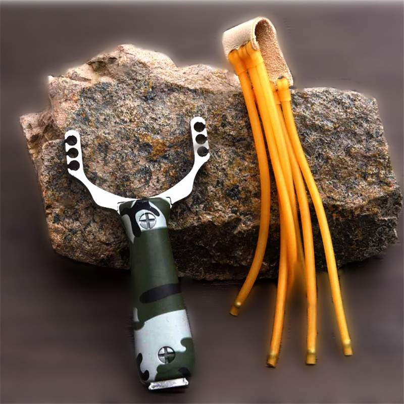 Newest Powerful Sling Shot Aluminium Alloy Slingshot Camouflage Bow Catapult Outdoor Hunting Shootin