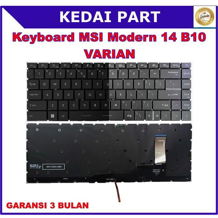 Keyboard MSI Modern 14 B10 B10mw B11 B11mo B11sb MS14 WHITE BACKLIGHT