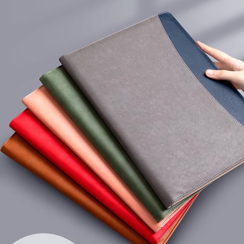A4 Business Pu Leather File Folder Padfolio Clipboard For Document Splices Folder Calculator Meeting