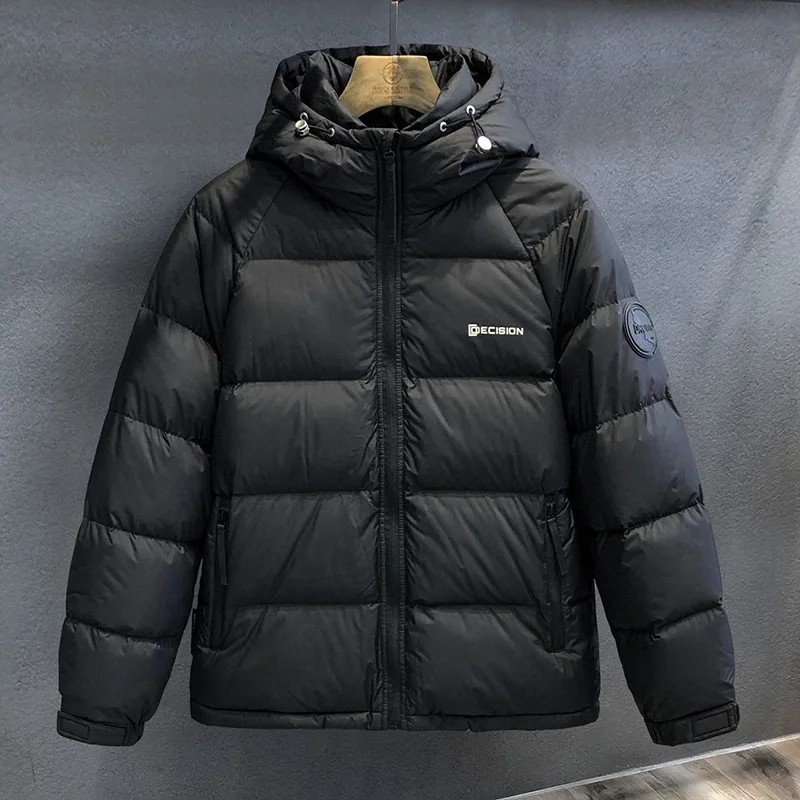 Winter White Duck Down Jacket Men's Light Luxury Trendy Leather Windproof Warm Down Jacket Men Brand