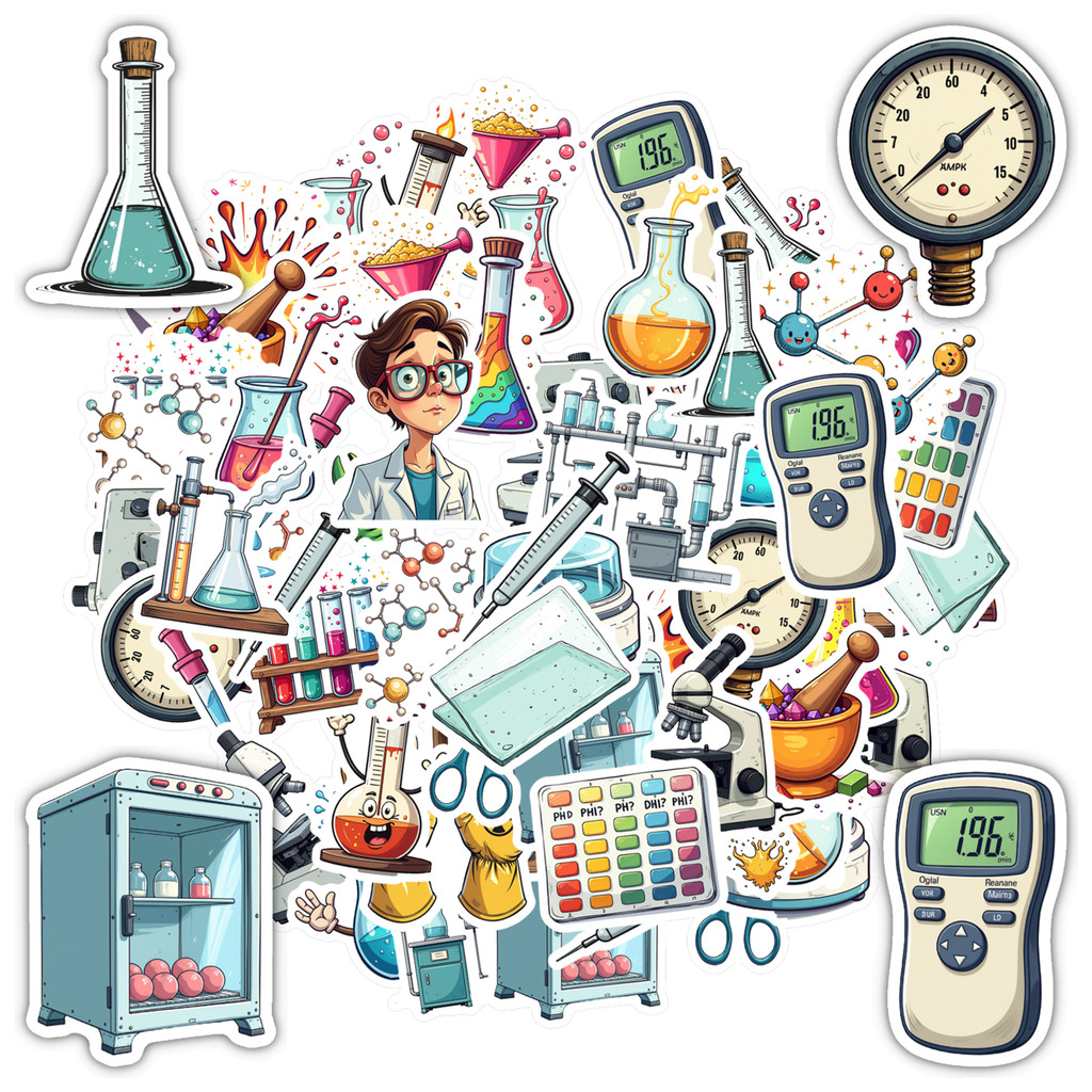 35Pcs-100Pcs Fun Science Cartoon Chemistry School Supplies Graffiti Decals For Laptop Fridge Guitar