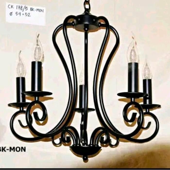 LAMPU HIAS GANTUNG MINIMALIS LILIN CHANDELIER CK 178/5