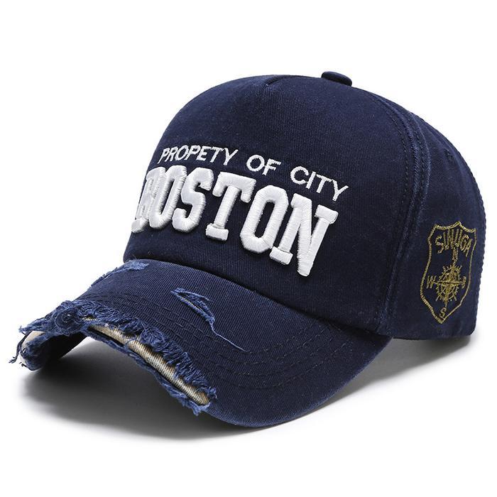 Axeline - Topi Baseball Boston Robek Pria Wanita Unisex
