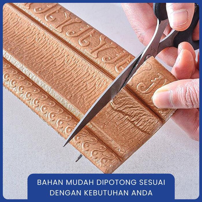 "New" LIST 8CM 8CM X 230CM @5MM DILENGKAPI PEREKAT UNTUK DINDING WALLPAPER 3D TEXTURE XPE FOAM