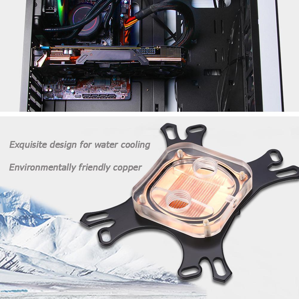 Transparent CPU Water Block Waterblock Copper Base CPU Water Cooler Computer PC Cooling Radiator for