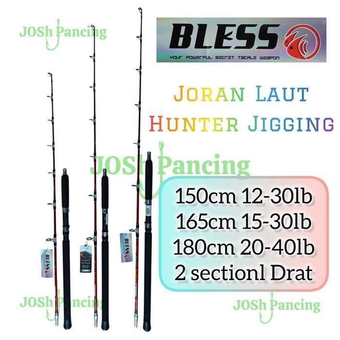 Bless Hunter Jigging 150 165 180Cm Joran Pancing Laut Jig Sambung Drat Butt Join Kuat 20Kg