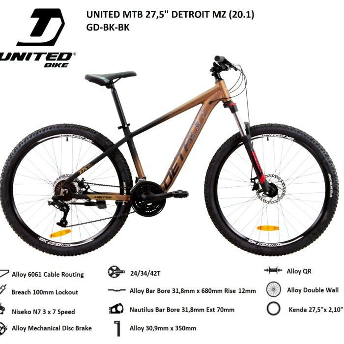 Sepeda MTB 27.5 inch Merk United Detroit MZ