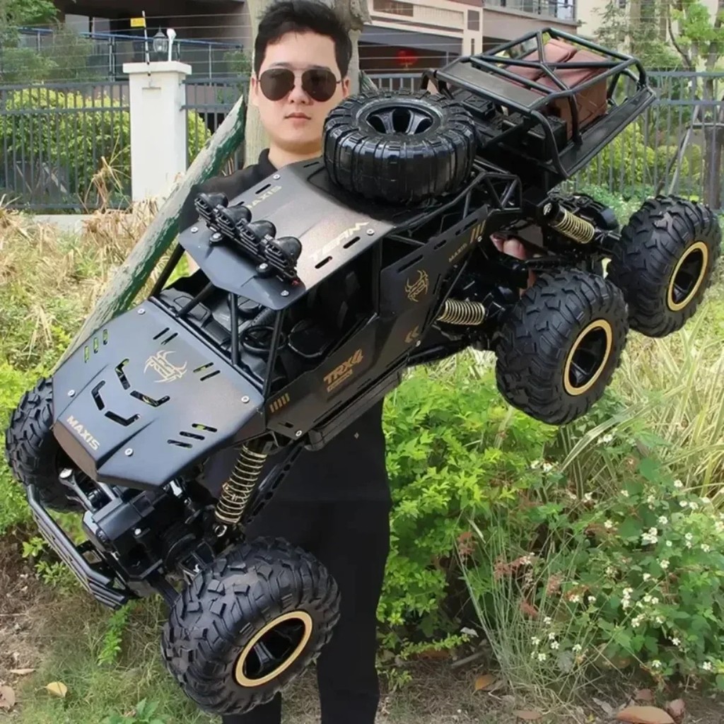 Oversized Size 4 Rc Car 46Cm 6 Wheel Rc Truck Metal Alloy Body Remote Control Offroad 4X4 Vehicles
