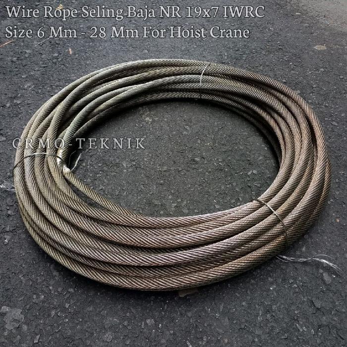 Wire Rope Kawat Seling Baja 19x7 IWRC 16 18 19 20 22 24 Mm Sling Baja