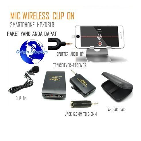 Microphone Mic Clip On Wireless PRANK VLOG untuk Smartphone HP/DSLR