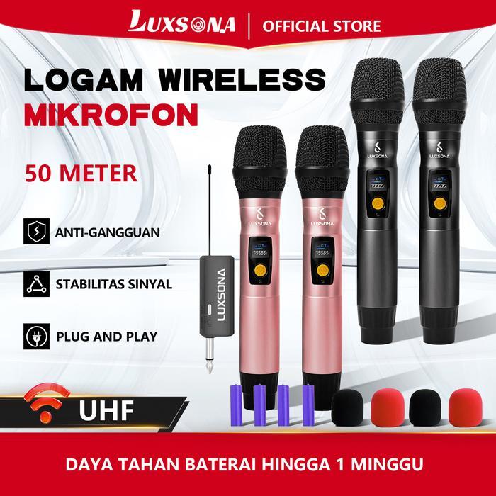 LUXSONA Mikrofon Konferensi Karaoke Profesional Mikrofon Bluetooth Pengisian Nirkabel Mikrofon